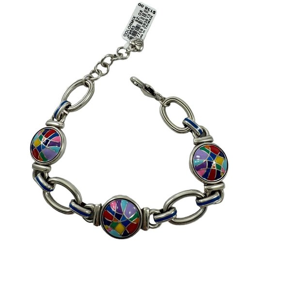 Brighton Colormix Reversible Necklace Pendant and Matching Link Bracelet NEW - Picture 6 of 10